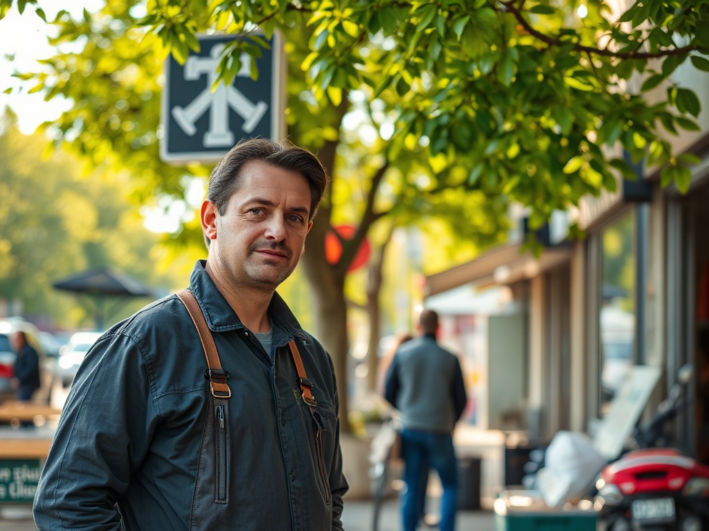 Znak drogowy informujący o remontowanej drodze w Łukowie - symbol dofinansowania na remonty dróg